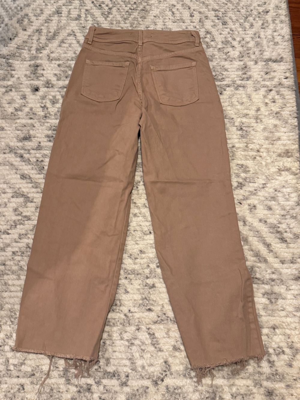 Just Black Denim Wide Leg Tan Brown Jean Pants 26 Utility Patch - Picture 5 of 5